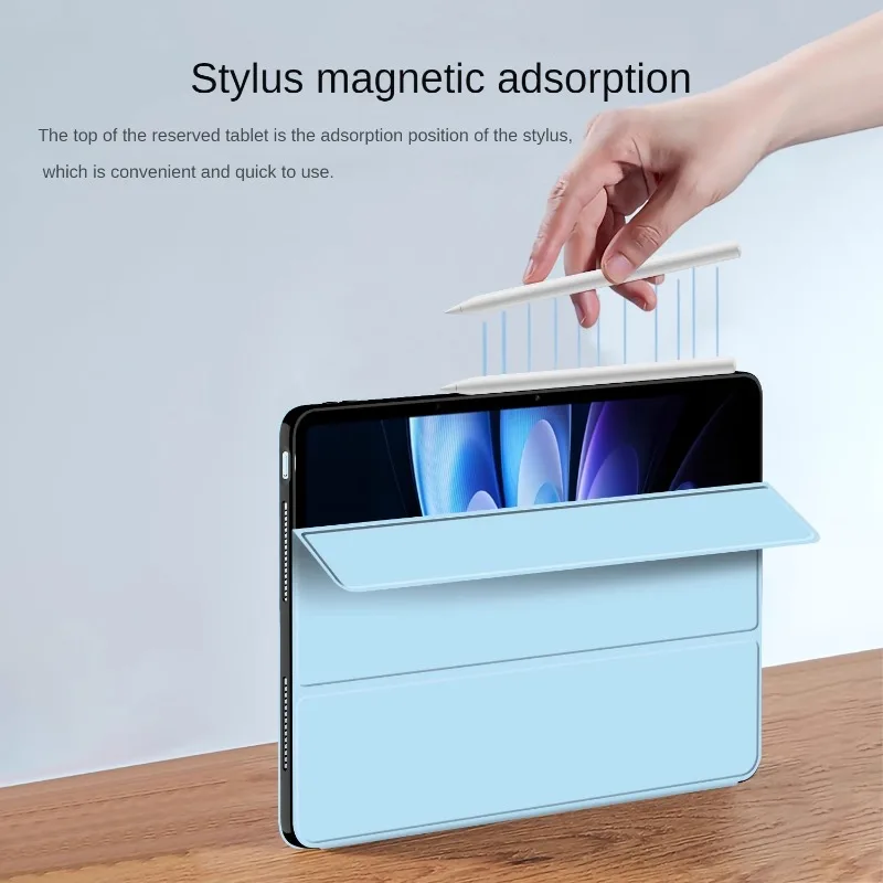 Enhanced Magnetic Tri-Folding Smart Leather Case