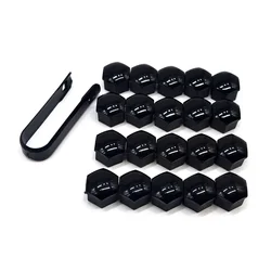 20Pcs Car Wheel Nut Protection Covers - Anti - Rust Decorative Exterior Hub Caps - 21MM (Black)