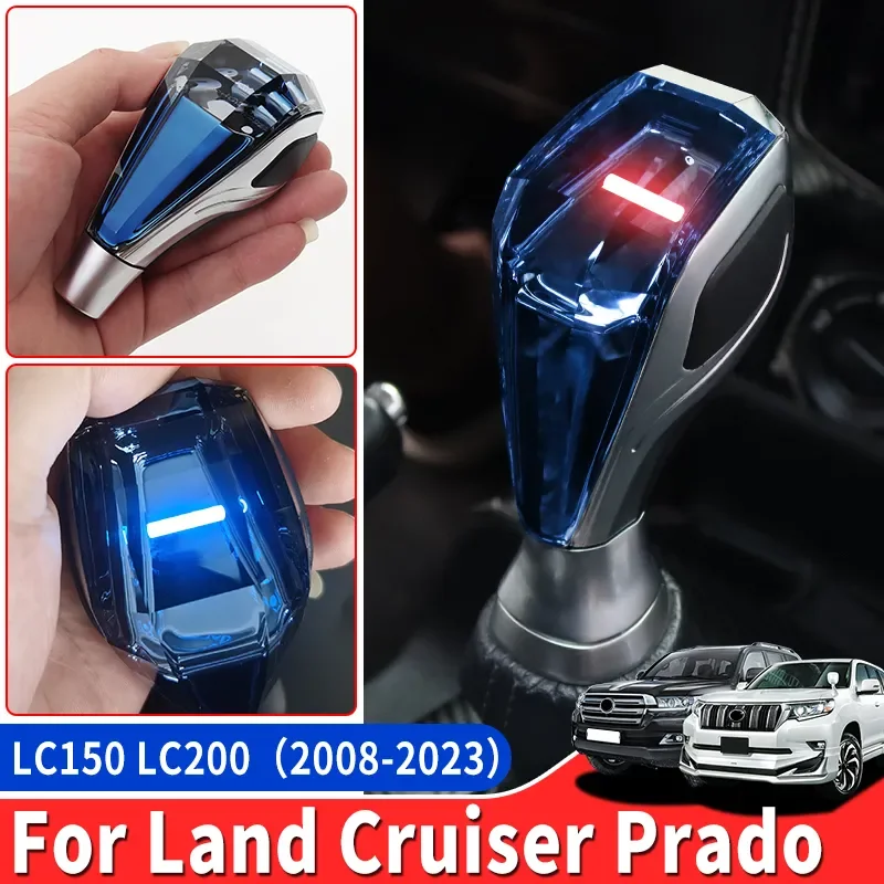 

For 2008-2023 2022 2021 Toyota Land Cruiser 200 Prado 150 LED Crystal Handle Gear head LC150 LC200 Interior Accessories