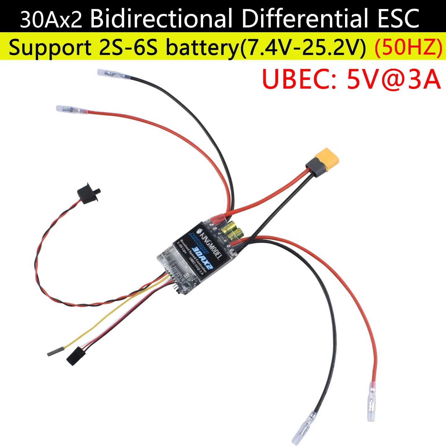 Dual-Way Bidirectional Brushed ESC Control for RC Vehicles with 180 to 795 Brushed Motors