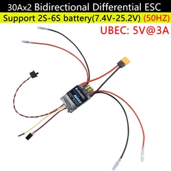 Dual - Way Bidirectional Brushed ESC Control for RC Vehicles with 180 to 795 Brushed Motors (1pc 30Ax2 ESC)