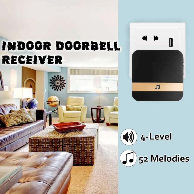 Doorbell Receiver For Smart Indoor Doorbell Wireless WiFi Door