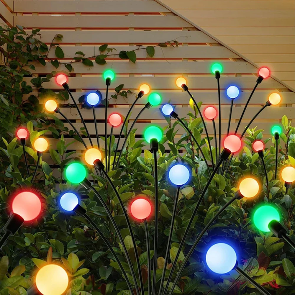 1pc 6/8/10LED Pack Solar Firefly Lights Upgraded Solar Garden Lights Outdoor Waterproof Swaying Landscape Outdoor