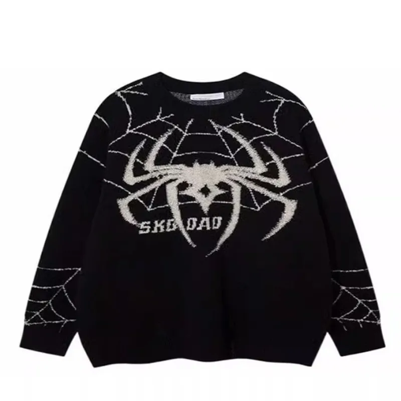 

Harajuku Spider Sweater Men Y2K Punk Goth Knitwear Streetwear Hip Hop Oversized Sweaters Pullover Knit Sweater Jumper Tops 2024