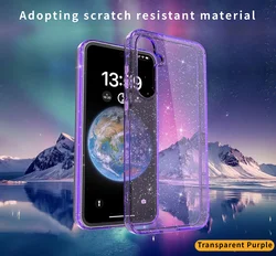 Luxury Glitter Transparent Shockproof Phone Case Cover - Galaxy A37 (PURPLE)