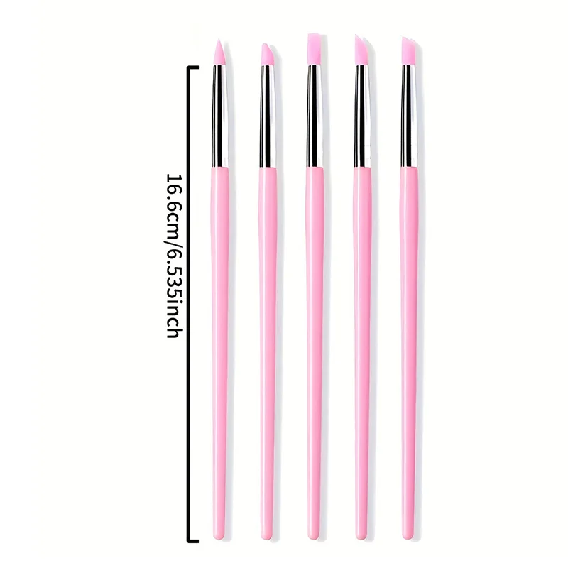 5Pcs/set Silicone Nail Brush UV Gel Polish Tip 3D Image DIY Dotting Polish Brushes Pen Professional DIY Manicure Tools 6
