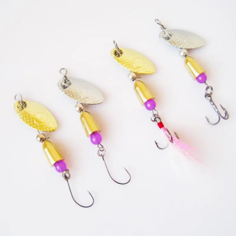 

3.5g/5g Artificial Gold / Silver Spoon Lure Metal Spinner Fishing Lure Pesca Fishing Tackle Spinner Bait Hook Fishing Lure
