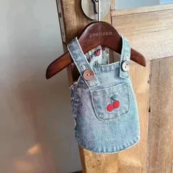 Puppy Dog Dress Dog Denim Strap Skirt Spring Autumn Dog Slip Dress Pet Cat Denim Skirt Tedby Denim Skirt Bear Small Dog Clothes