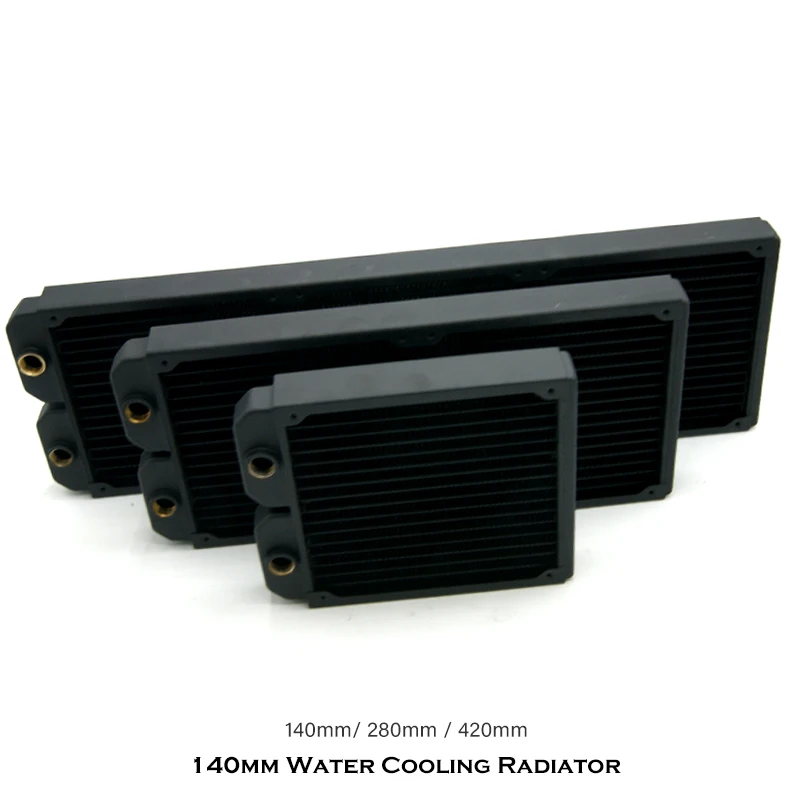 Radiador de Cobre Fino para pc Water Cooling System 140 mm 280 mm 420 mm Fileira Fria para 14cm Fan 27 mm - Imagem 6