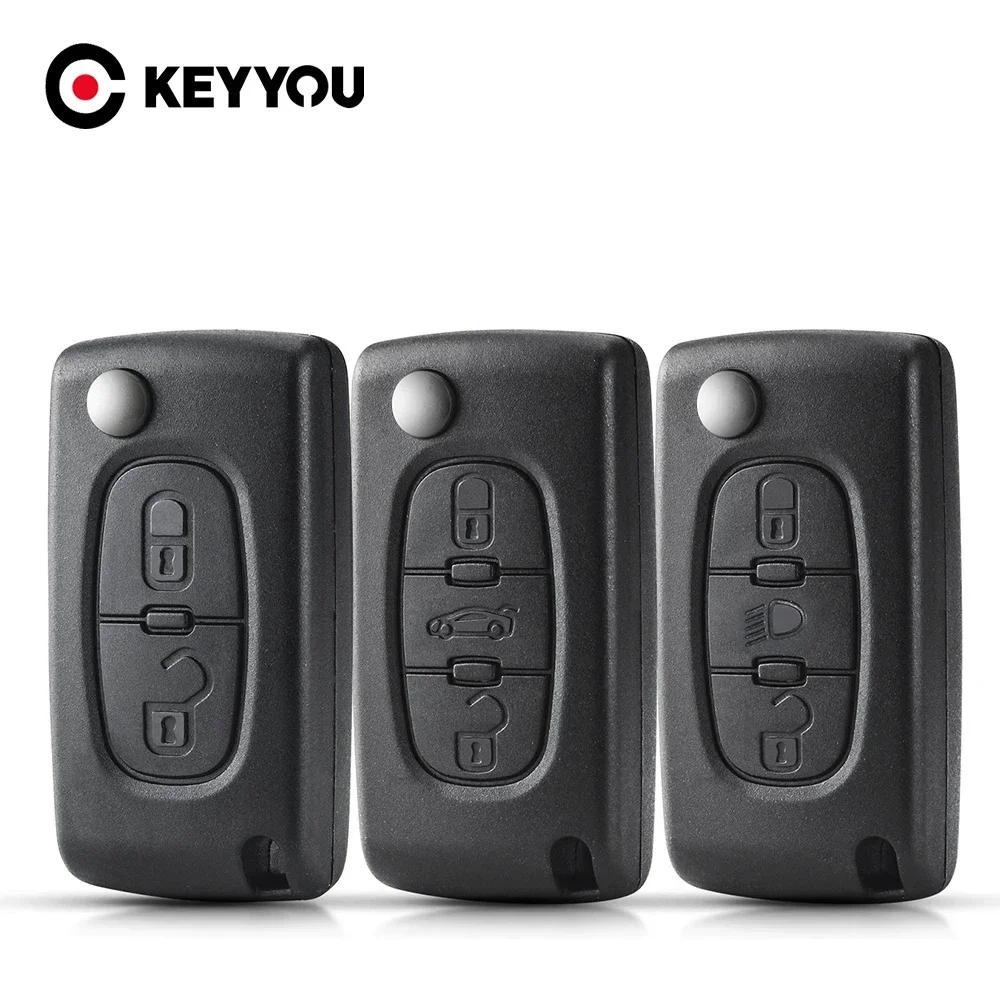 KEYYOU 2/3 Buttons for Peugeot For Citroen C2 C3 C4 C5 C6 Remote key Case Va2/Hu83 CE0523 CE0536
