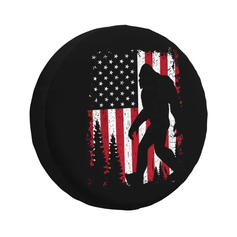 

American USA Flag Bigfoot Spare Wheel Tire Cover for Toyota RAV4 Prado Jeep RV SUV Camper Vehicle Accessories 14" 15" 16" 17"
