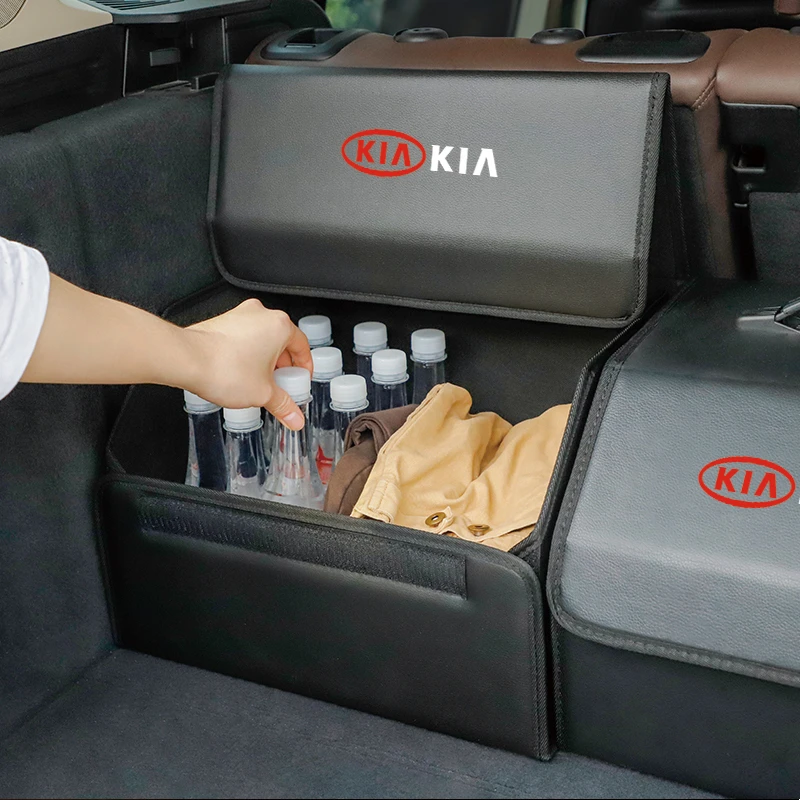 Car Leather Organizer Bag Foldable Trip Storage Box For Kia Sportage