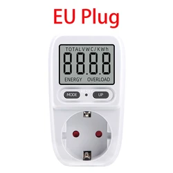 Enhanced Digital Wattmeter - Power Consumption Analyzer with EU/FR Plug Socket (EU Plug)
