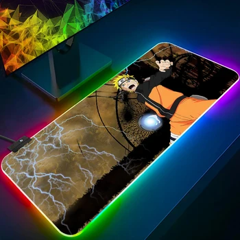 Tapis RGB Naruto – LED Gaming XXL avec Jiraiya, Sasuke & Uchiha Clan 7