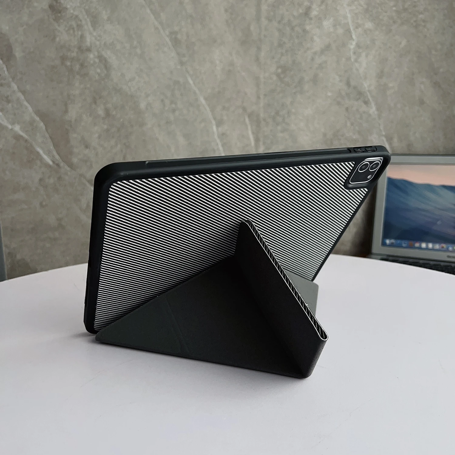 Premium Leather Cover with Pen Slot and Y-Fold Stand