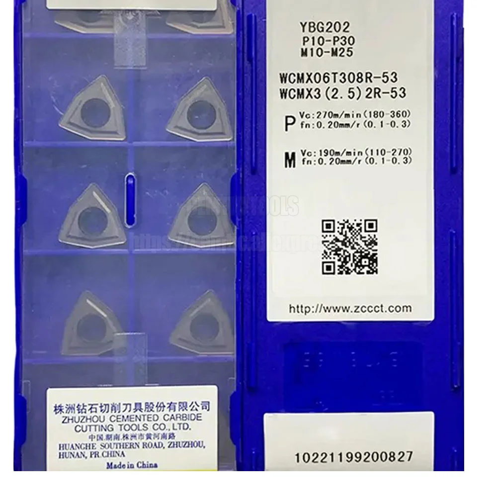 

YBG202 WCMX06T308R-PG -53 ZCC Inserts To Choose, HigH Quality