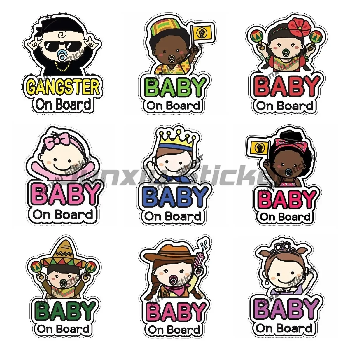 Baby in Car Sticker Slow Down Hand Sign Baby on Board Stickers Drive Safely Decal Baby Board Decals Waterproof PVC Accessories
