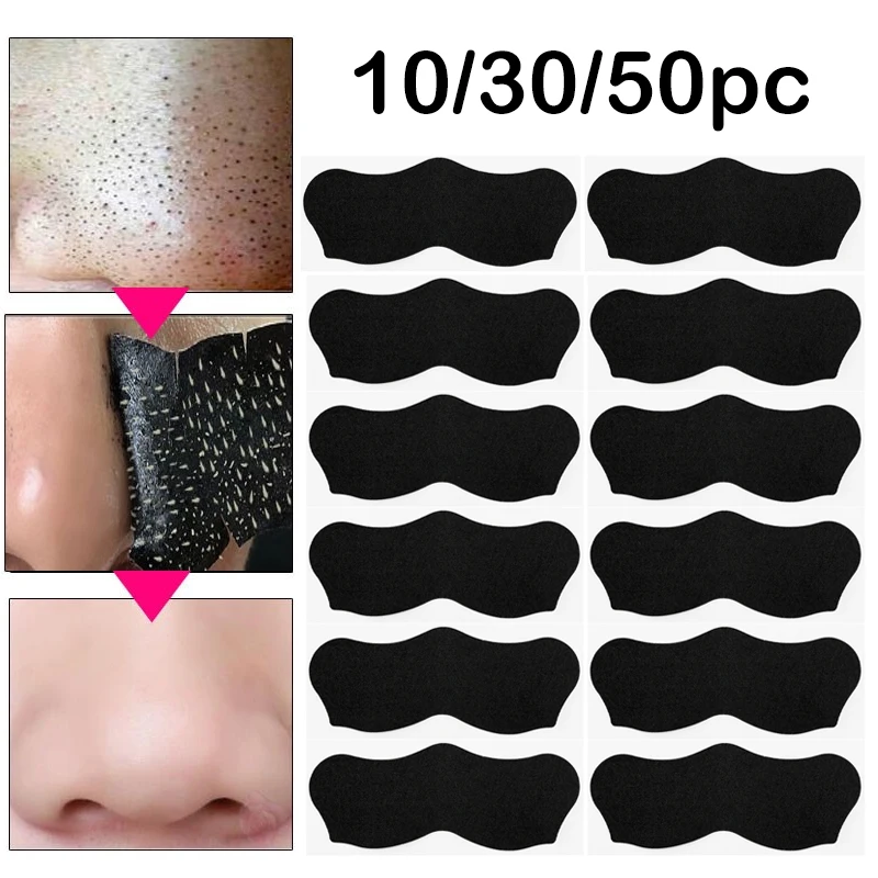 

50PC Nose Blackhead Removal Mask Deep Cleansing Shrink Pore Stickers Acne Treatment Nose Black Dots Pore Clean Skin Care Strips