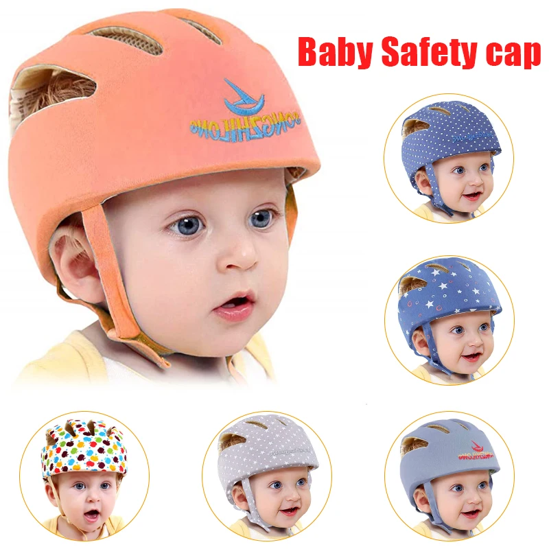 

Baby Helmet Safety Cap Summer Breathable Cotton Mesh Hat Children Crawl Walk Crash Cap Infant Anti Collision Head Protection
