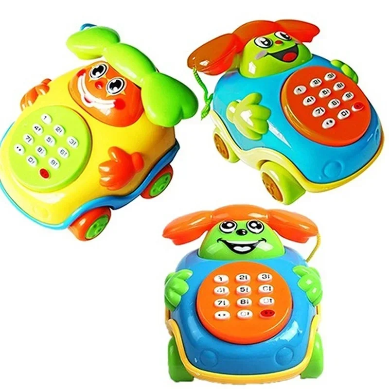 1 PC Cartoon Baby Electric Phone Car Model with Ring and Light Gifts Early Educational Developmental Music Sound Learning Toys 3