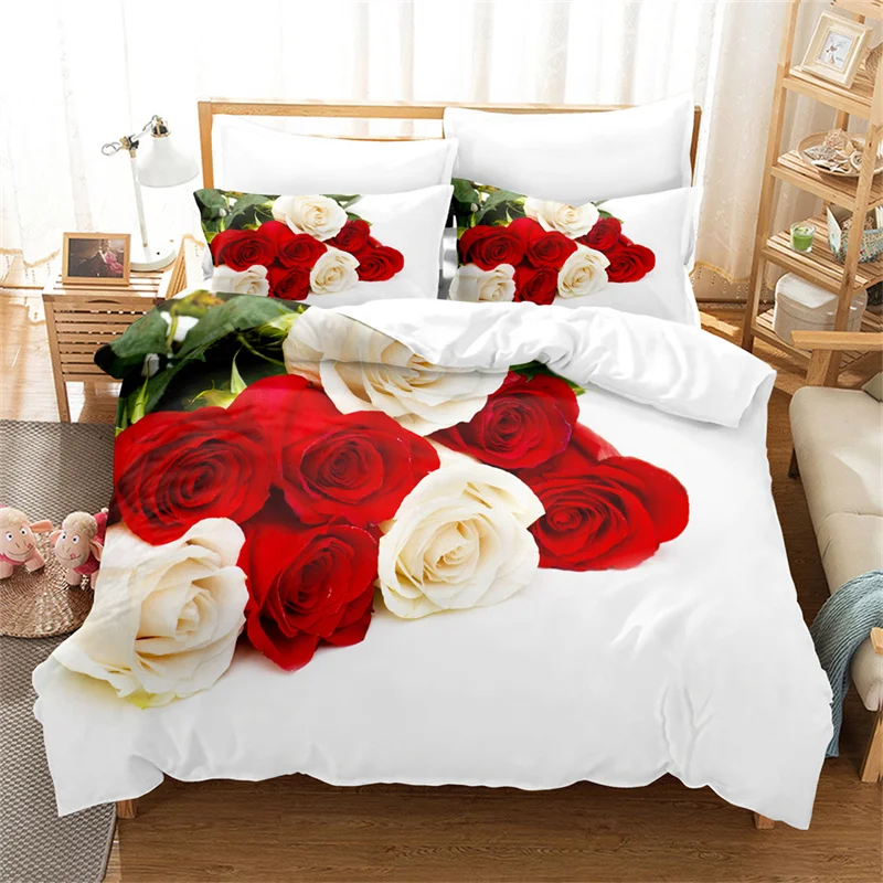 

Red Rose Bedding Set Lovely Kid's Duvet Cover Boys, Quilt Cover Girls Room Gorgeous Bedding King/Queen Duvet Cover Set
