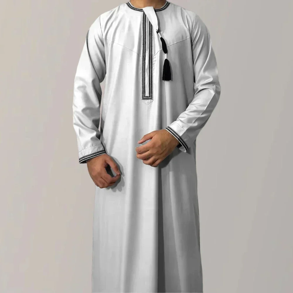 Muslim Dress Muslim Robe New Muslim Men Long Sleeve Pullover Dress