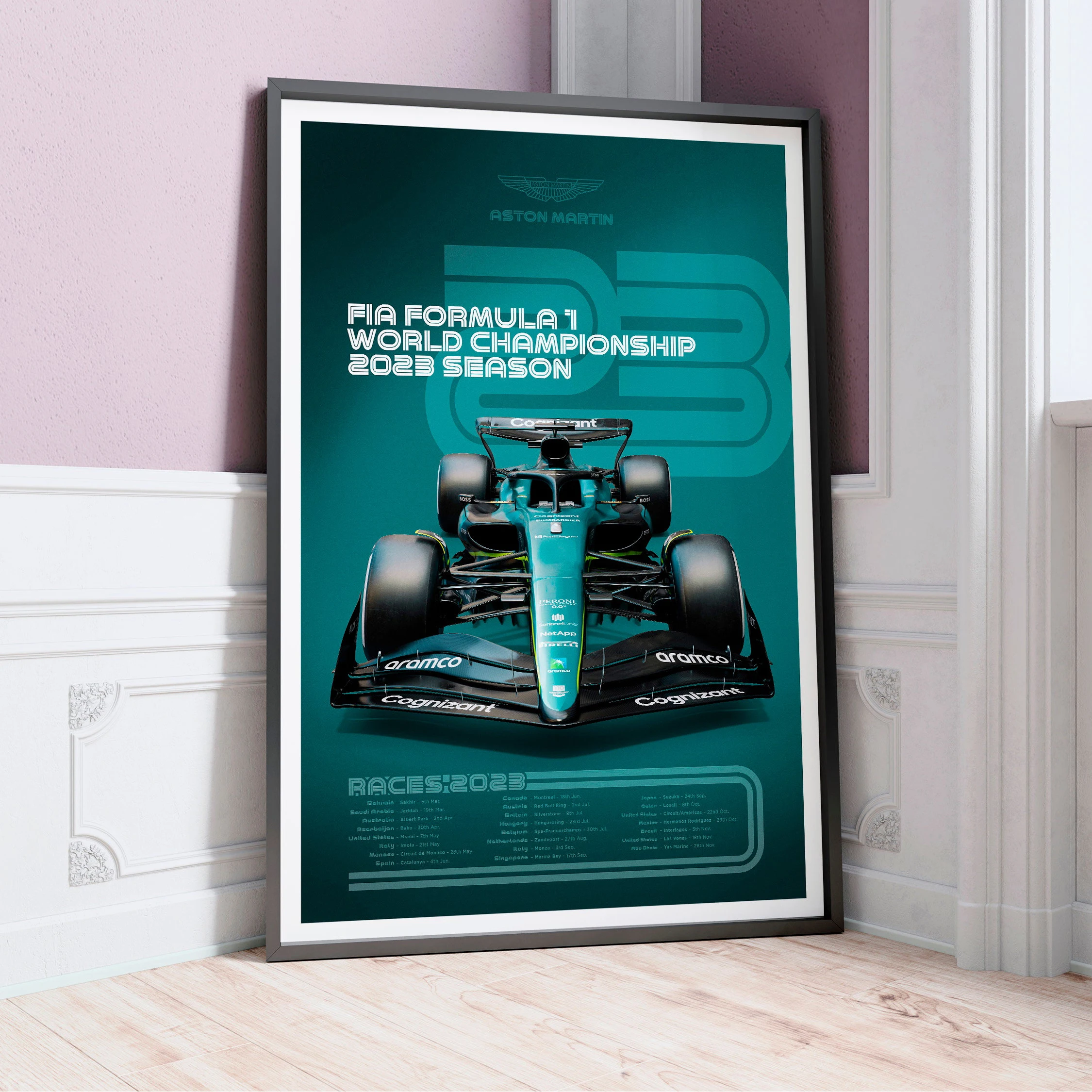 Fernando Alonso 2023, Aston Martin Cognizant Formula One Team Poster, Formula 1 Poster