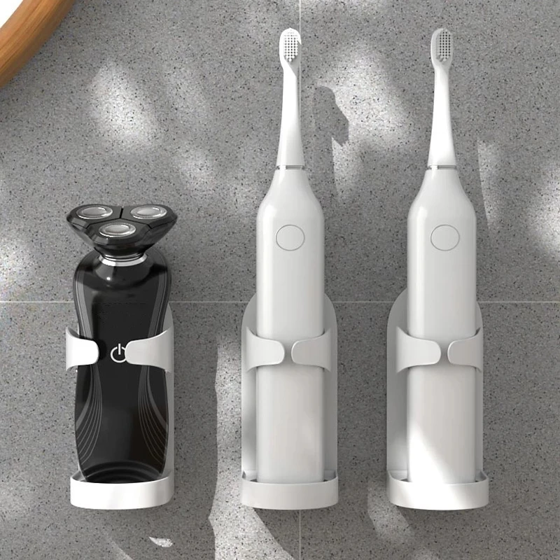 Razor Holder Electric Shaver Razor Wall-Mounted Traceless Toothbrush Stand Rack Space Saving Bathroom Accessories