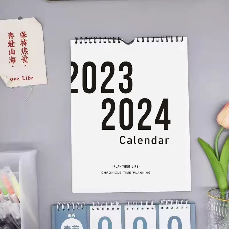 

2024 Simple Wall Calendar INS Style Weekly Monthly Planner Dual Daily Schedule Agenda Organizer Calendar 2023.09~2024.12