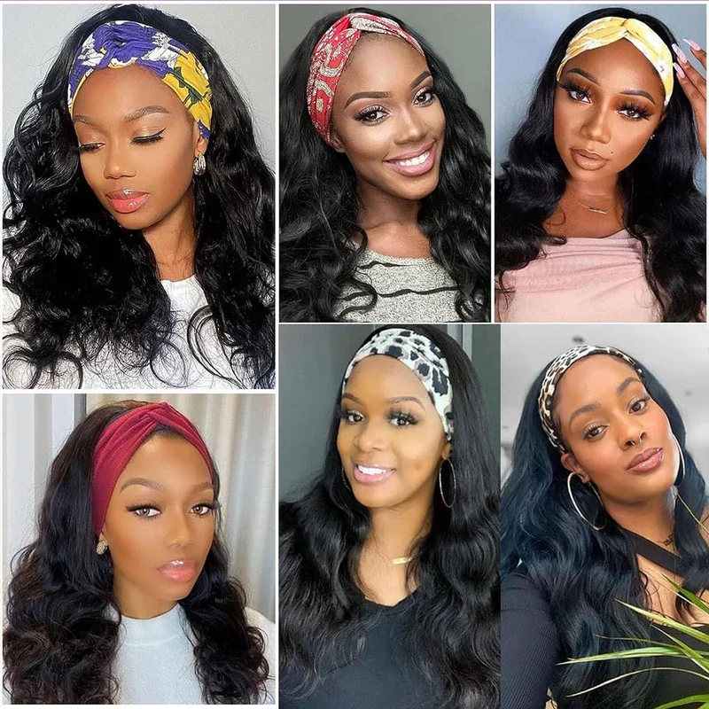 250 Destity 40 Inch Headband Wig Human Hair Body Wave Headband Wigs for Black Women Human Hair 100% Brazilian Virgin Human Hair