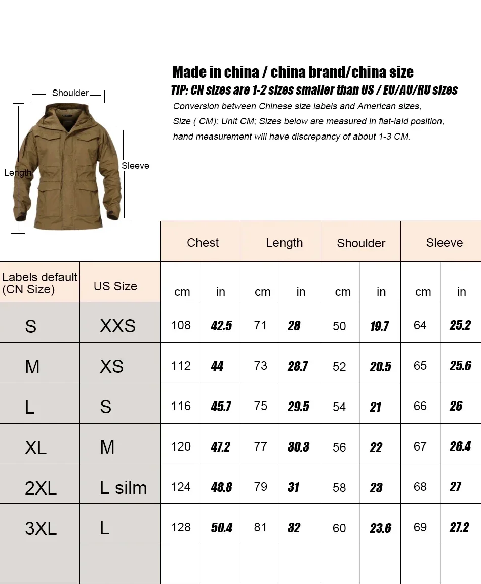 KIICEILING M65 Multicam Tactical Jackets For Men Waterproof Windbreakers Male Camouflage Motorcycle Parka Trench Coat Women 6