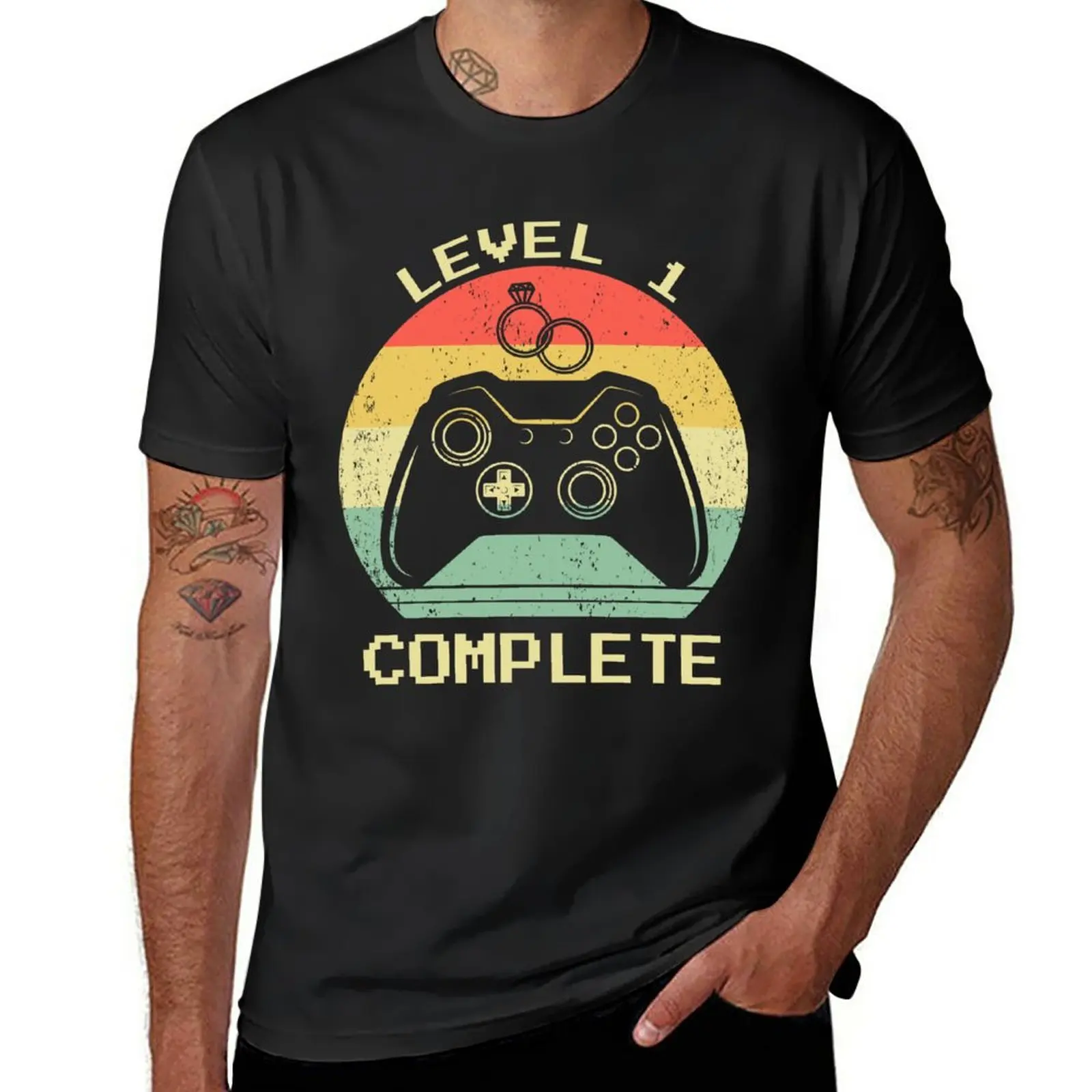 

New Wedding Marriage First Anniversary Funny Gamer Lover T-Shirt blank t shirts mens clothing