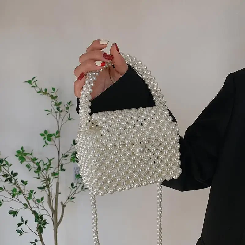 

Handbags Wedding Phone Pearl Bags Beaded Handmade Party Clutches Girl Gift Fashion 2023 Pocket Crossbody Pearl