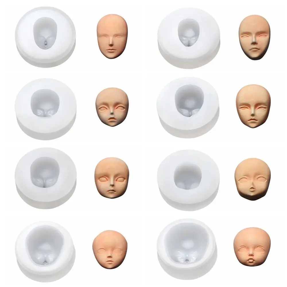 

Handmade Tools Q Version Candy Baking 3D Facial Mould Baby Face Silicone Molds Doll Modification Accessories Clay Head Sculpey