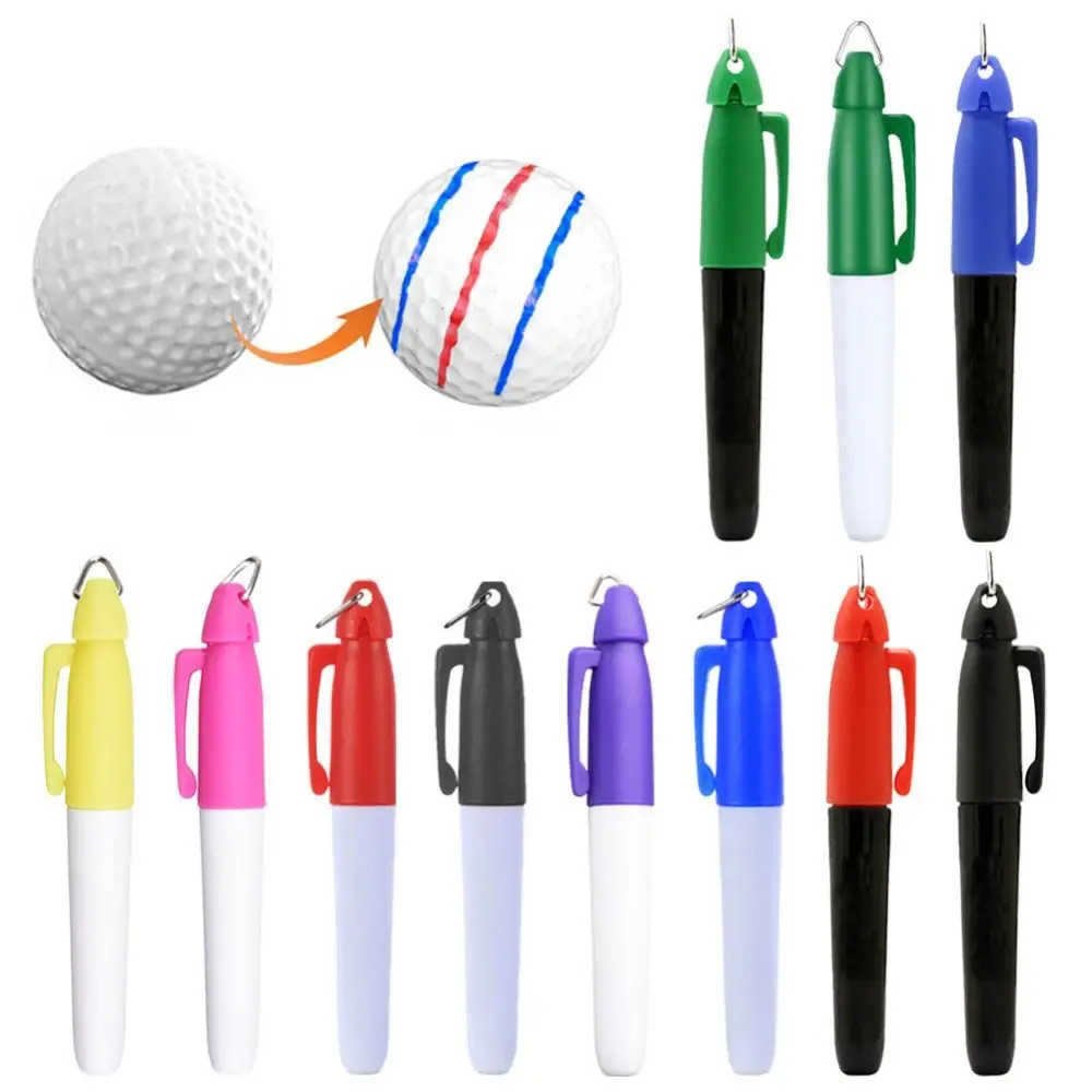 

10Pcs Outdoor Golf Marker Pen Stencil Sport Tool Colorful Drawing Alignment Marks For Golfer Golf Ball Liner Outdoor