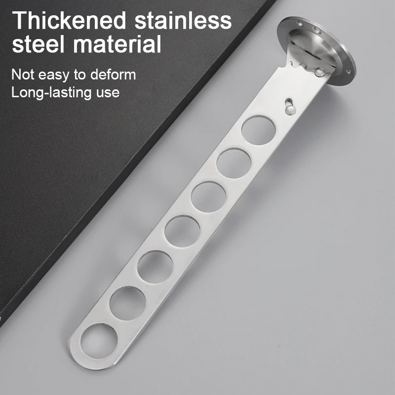 Drying Racks Stainless Steel Wall-mounted Folding Clothes Rail Adjustable Telescopic Clothes Hanger Multi-purpose 5