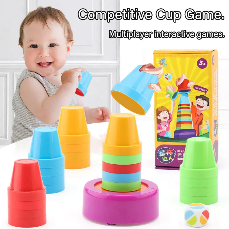 Montessori Farbe Passenden Stapeln Tasse Kinder Spielzeug