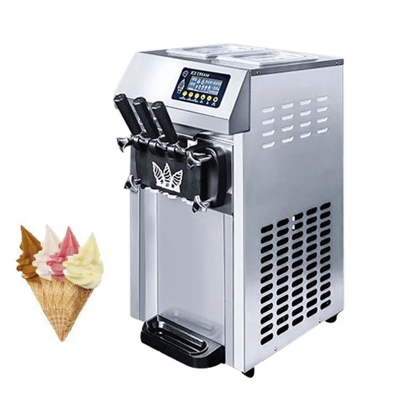 3 Gusti Macchina Per Gelato Desktop Soft Serve Gelatiere Coni Dolci Attrezzatura Per Il Congelamento Distributore Automatico