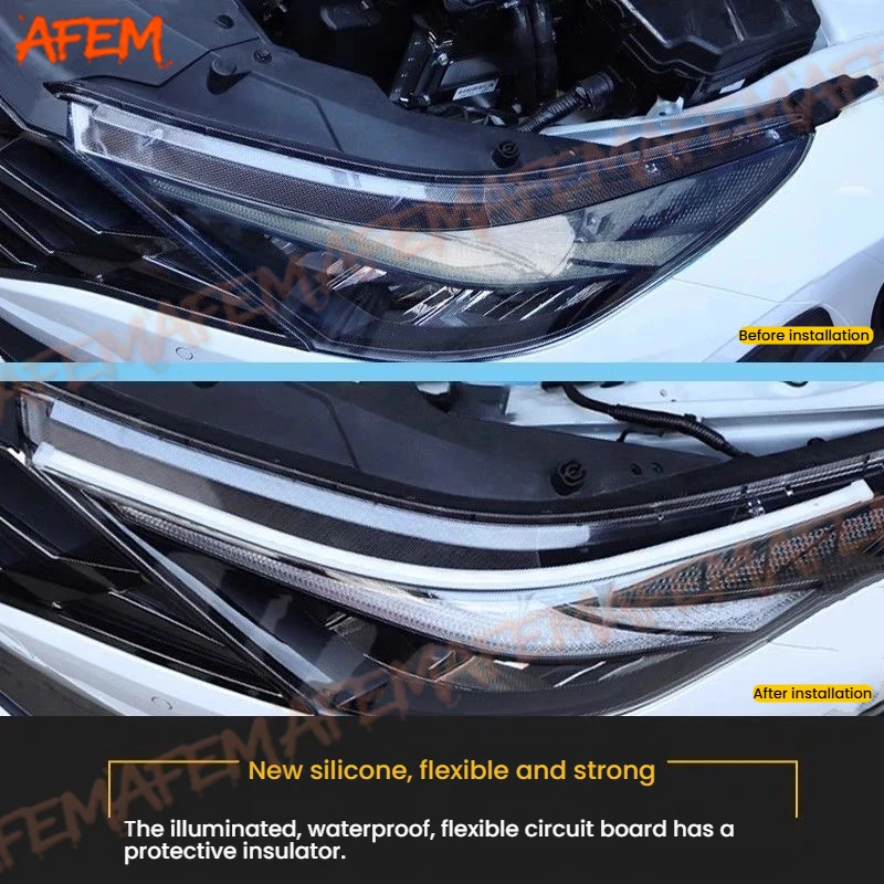 2 Stück 12V LED-Lichtleisten-Scheinwerfer für Auto-Tagfahrlichter Blinkerlampe DRL für Toyota C-HR CHR 2014-2022 – Detail 5