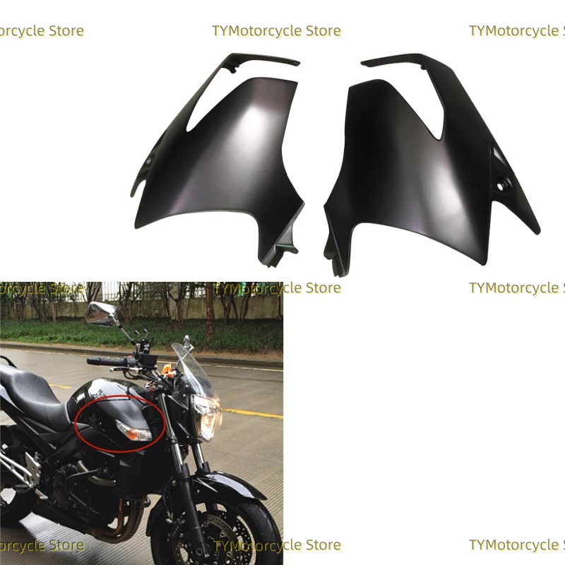 

Matte Black Motorcycle Fuel Tank Side Panel Side Panel Front Turn Lamp Shell Fairing Fit for GSR400 GSR600