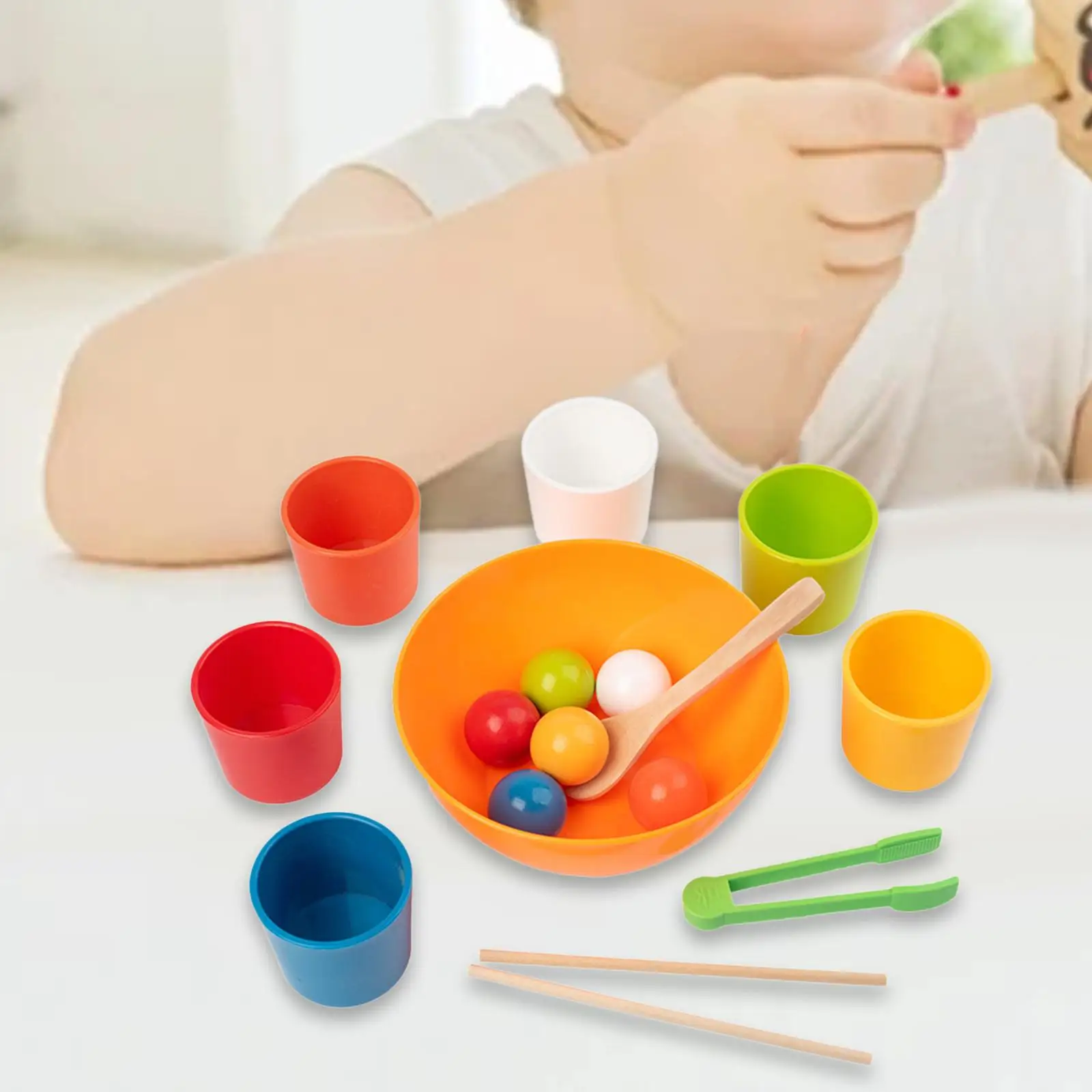 

Радужные шары in Cup игрушка Монтессори, подходящая игра с чашками и шариками