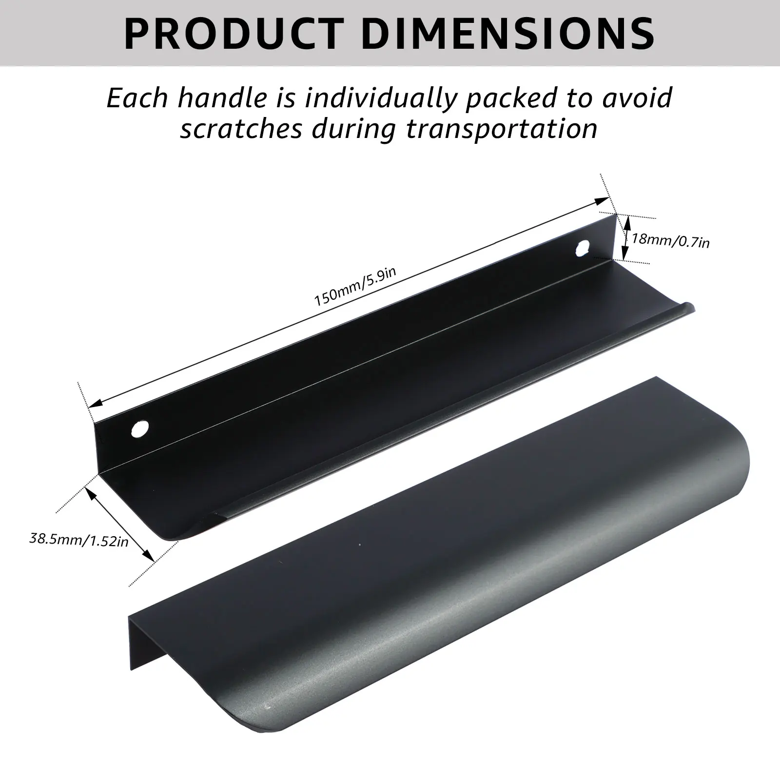 Description Picture 3 of item20/26Pcs Gold Black Hidden Handles Long Kitchen Cabinet Pulls Drawer Edge Finger Pulls Adhesive Non-punch Furniture