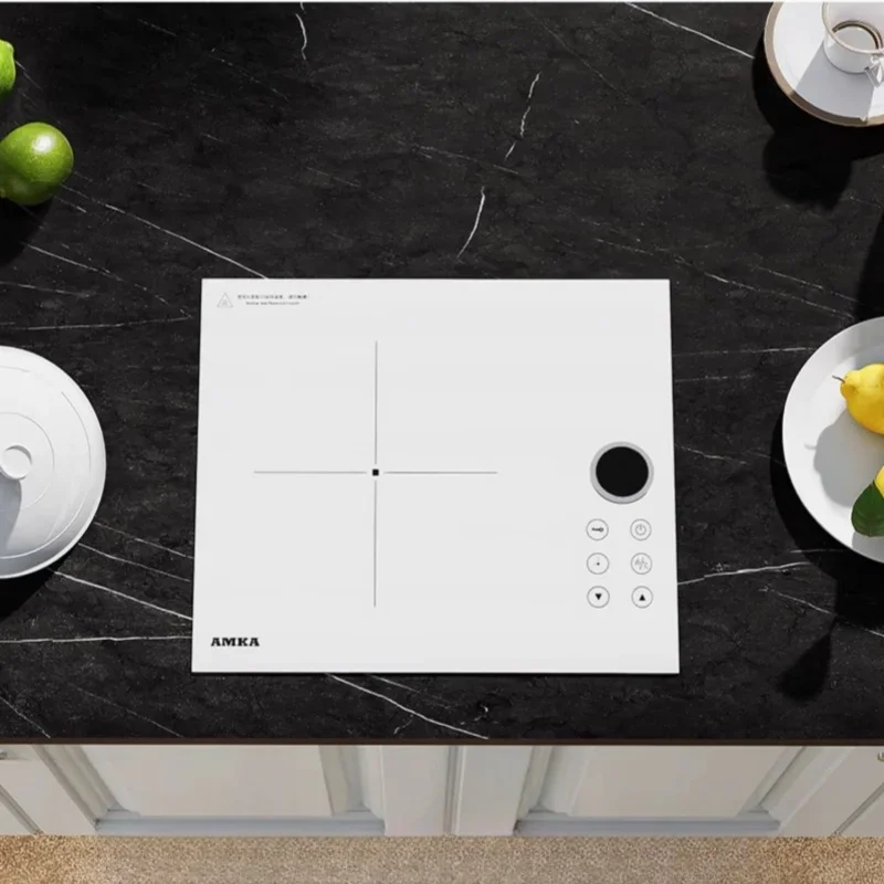 Amka Induction Cooker 220V 2200W White Induction Cooktop Single Cooker Kitchen Touch Control Microcrystalline Panel Built-in Hob
