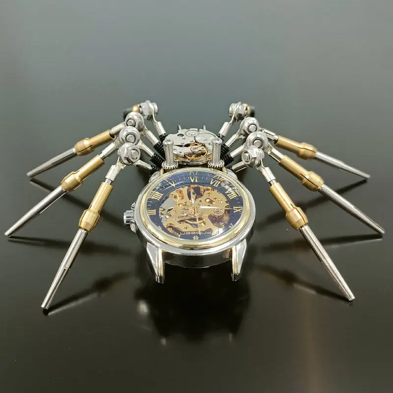 Mechanical spider static model mechanical hollow watch mechanical clock high-end jewelry metal toy finished desktop decoration