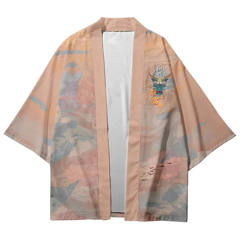 Women Men Cosplay Yukata Clothing Japanese Harajuku Kimono Plus Size 6XL 5XL Anime Chinese Dragon Cardigan Haori Shirts