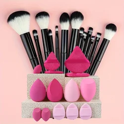 13 - Piece Soft Makeup Brush Set - Portable Professional Cosmetic Tools (13BK2 - 14RO)