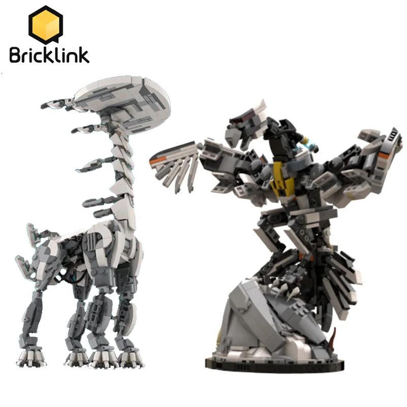 Bricklink Ideas Game Horizoned Zero Dawn Machine Monster Set Stormbird Tallneck Clawstrider Tremalusk Building Blocks Giocattoli Regalo