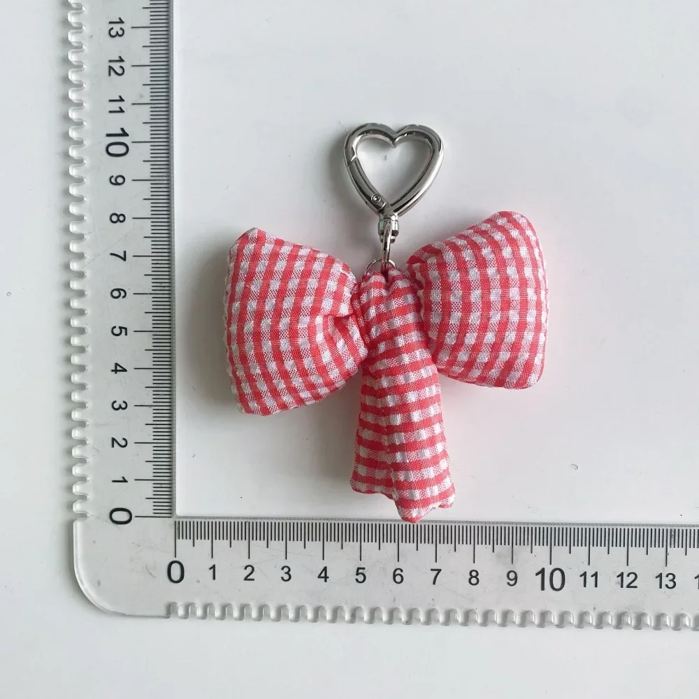 Alla moda colorato a scacchi Bowknot portachiavi ciondolo cuore dolce portachiavi per le donne ragazze moda zaino appeso decorazione regali  36