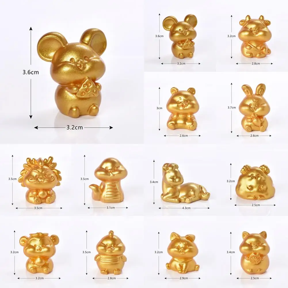 

Китайская Модель зодиака, универсальные топперы для торта, мини-фигурки для кукольного домика, мини-фигурки с защитой от царапин, для декора