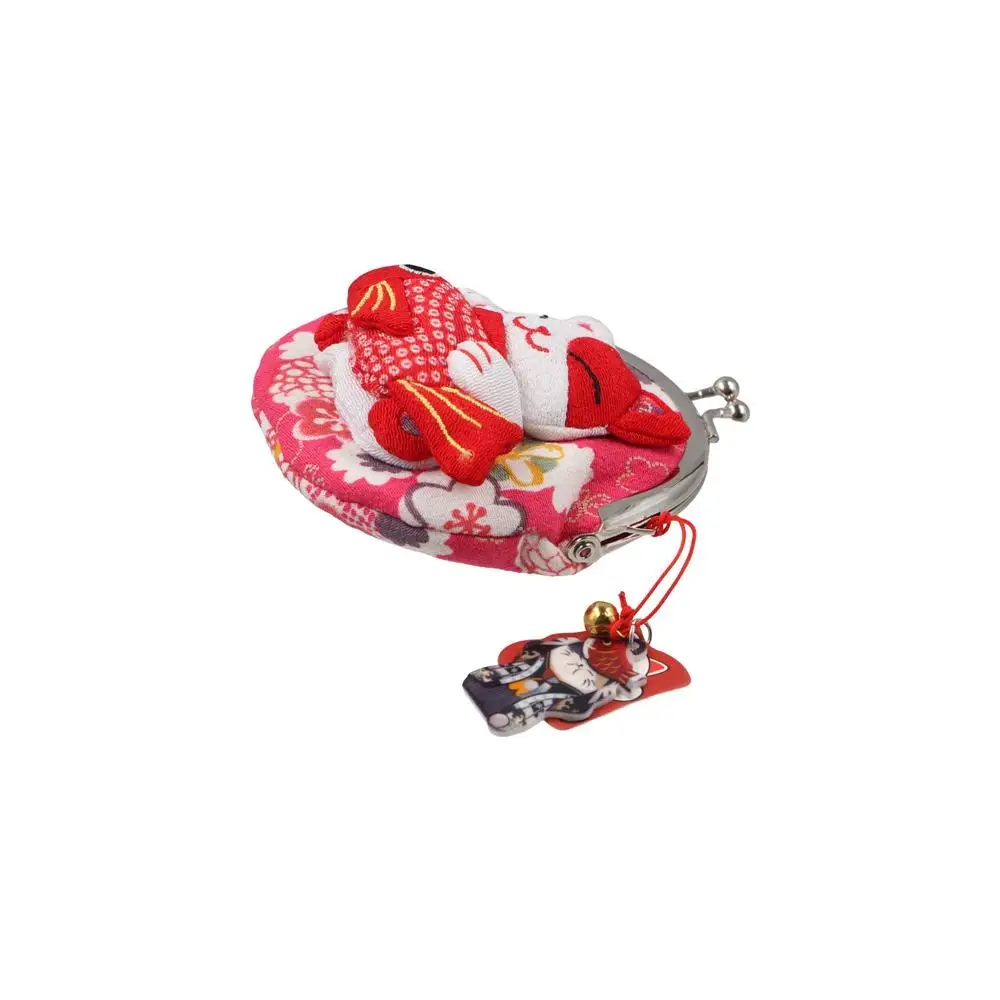 Portable Japanese Style Maneki Neko Coin Purse Flower Printing Wallet Lucky Cat Clutch Bag PU Doll Card Holder Men coin purse coin wallet